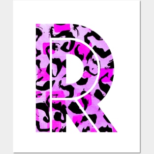 Letter R Watercolour Leopard Print Alphabet Posters and Art